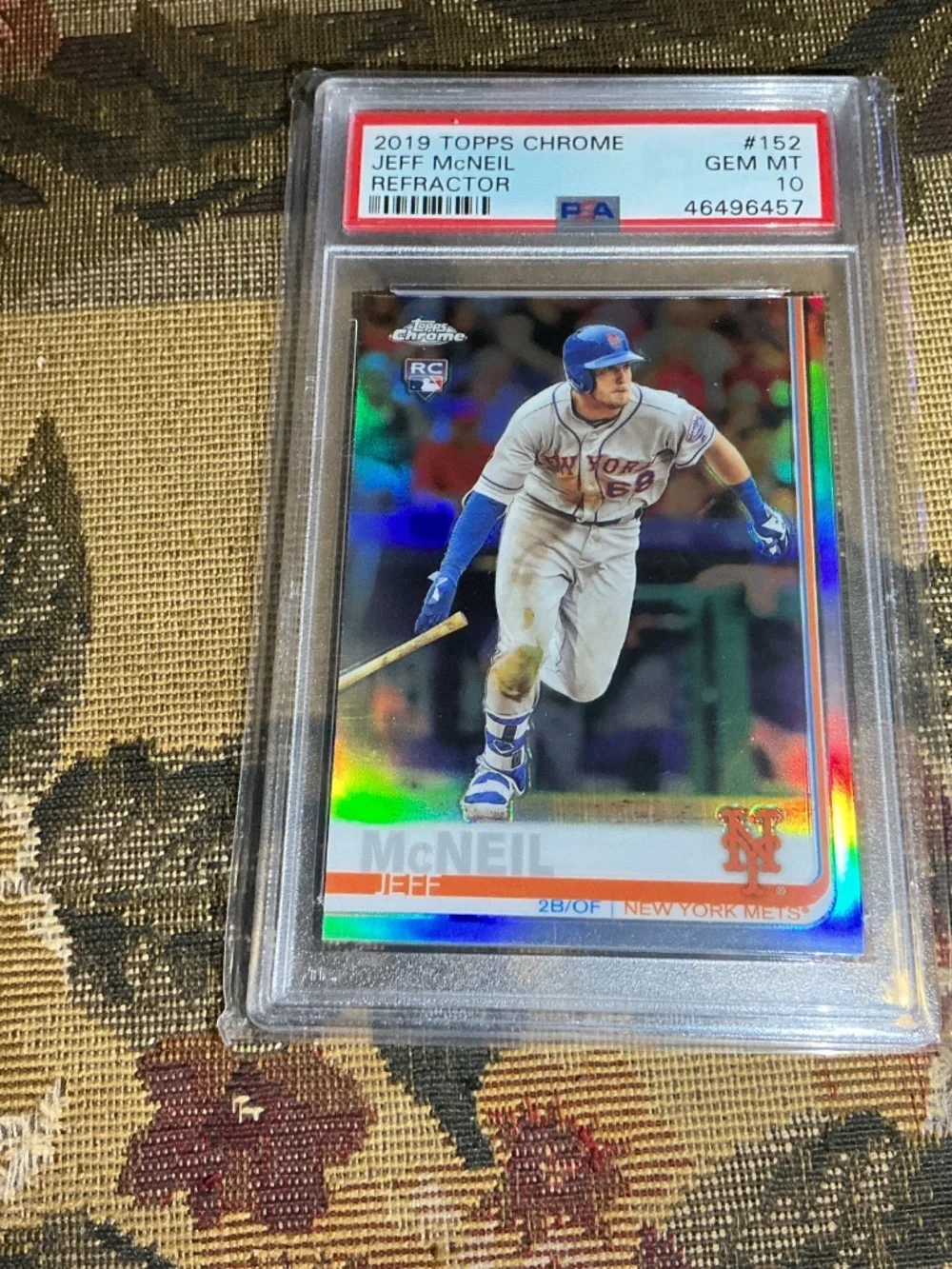 2019 Topps Chrome Jeff McNeil Rookie Refractor #152 graded gem mint PSA 10 MLB